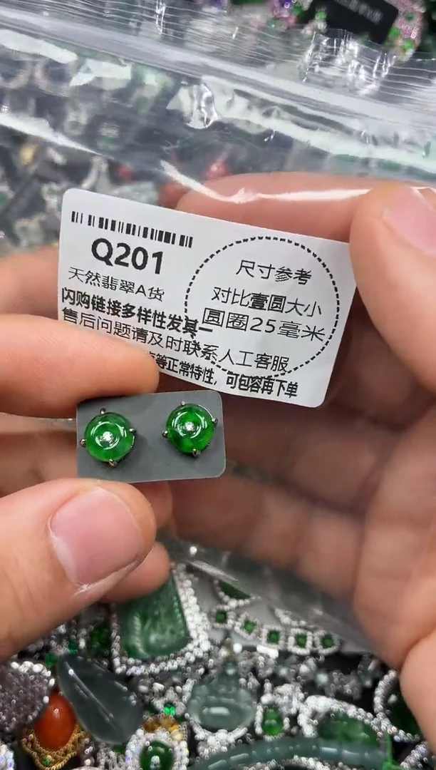 颈饰未镶嵌翡翠Q201耳钉