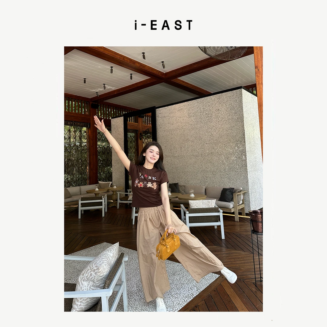 i-EAST 卡通乐园~极简修身短袖T恤上衣-5C SY8227