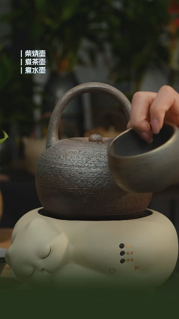 铁胎柴烧800cc 一壶一龙窑禅定杯（可备注有字无字）