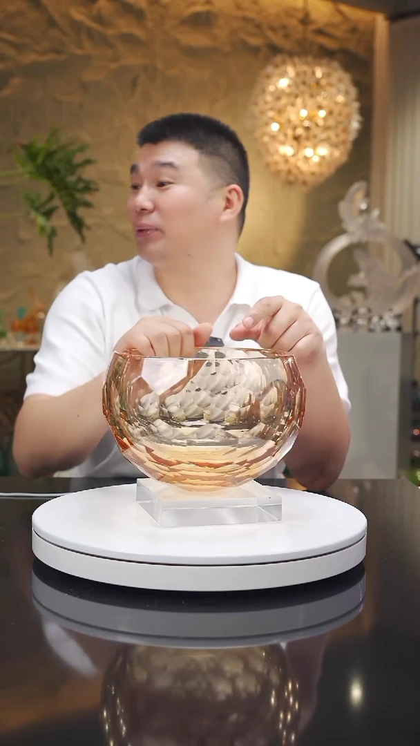 琉璃手工艺品福利琥珀切面果碗