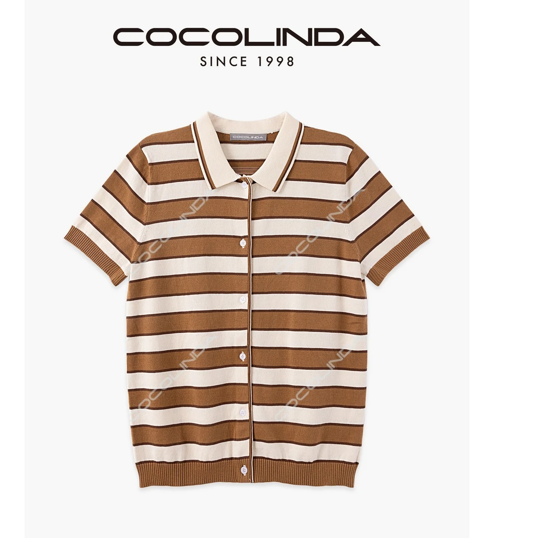 COCOLINDA | 100%棉14针POLO全扣短袖S5081