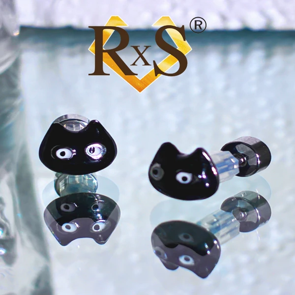 铜合金耳饰 0215黑色耳骨钉时尚个性耳饰