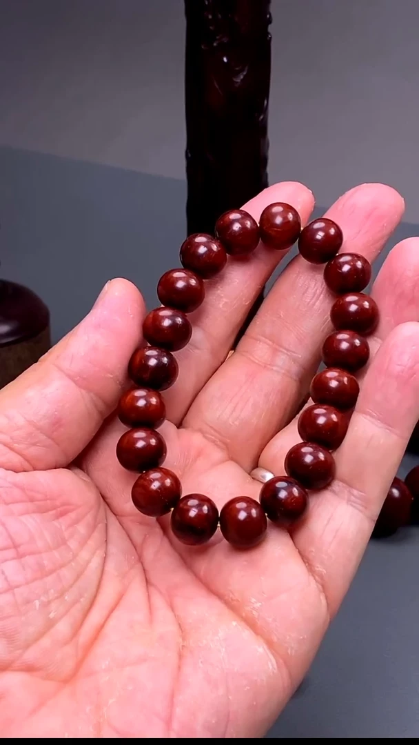 小叶紫檀印度小叶紫檀琴料 算盘珠10x12mm