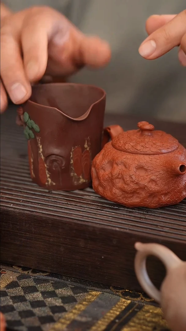 茶壶紫砂原矿手工制作供春 大红袍 一壶一杯