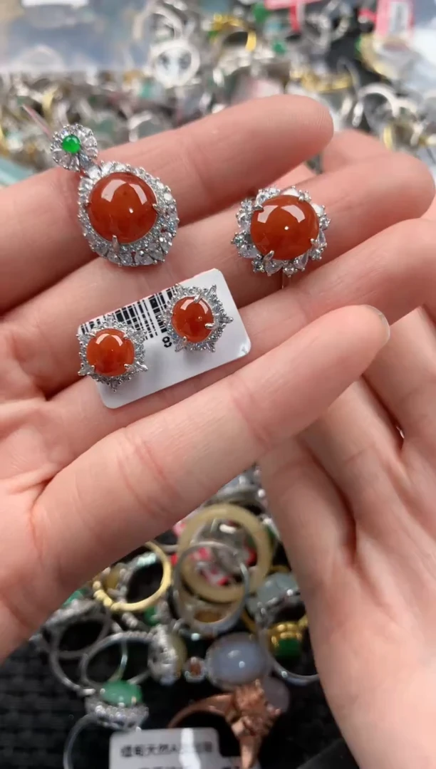 银S925镶嵌戒指翡翠222   8