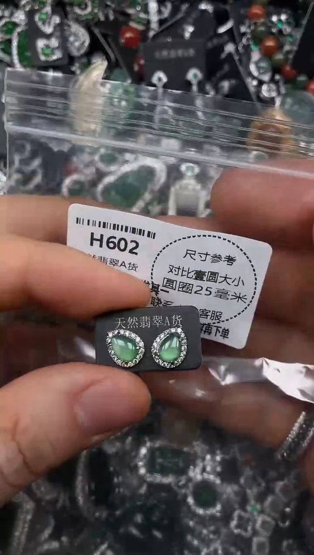 颈饰未镶嵌翡翠H602耳钉