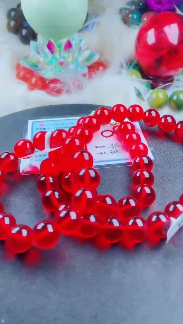 未镶嵌菱锰矿套链红陨手串项链（一套）卡14