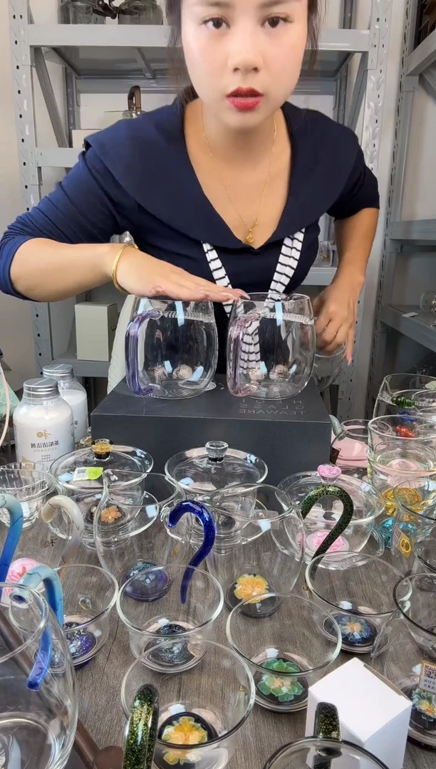 水晶玻璃无盖款幸**宝禾器 澄然煮茶器粉色800ml 普通盒