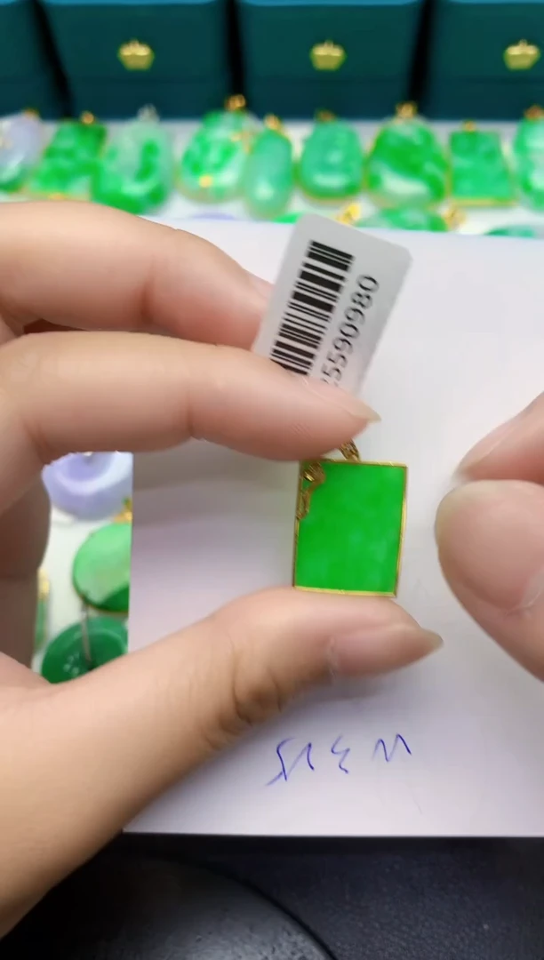 翡翠18K金镶嵌颈饰000000000