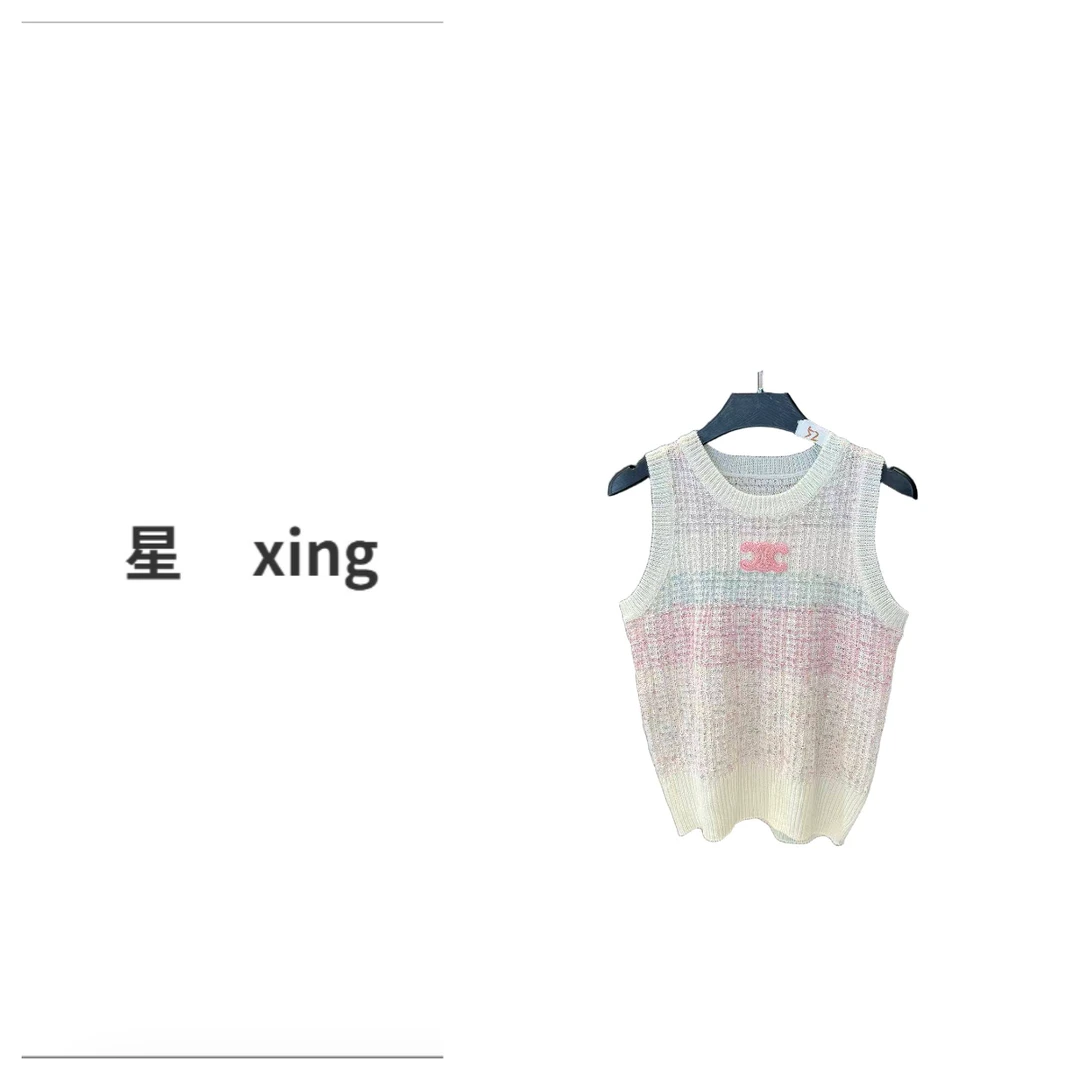 008夏装新款无袖套头薄款镂空针织背心上衣57007