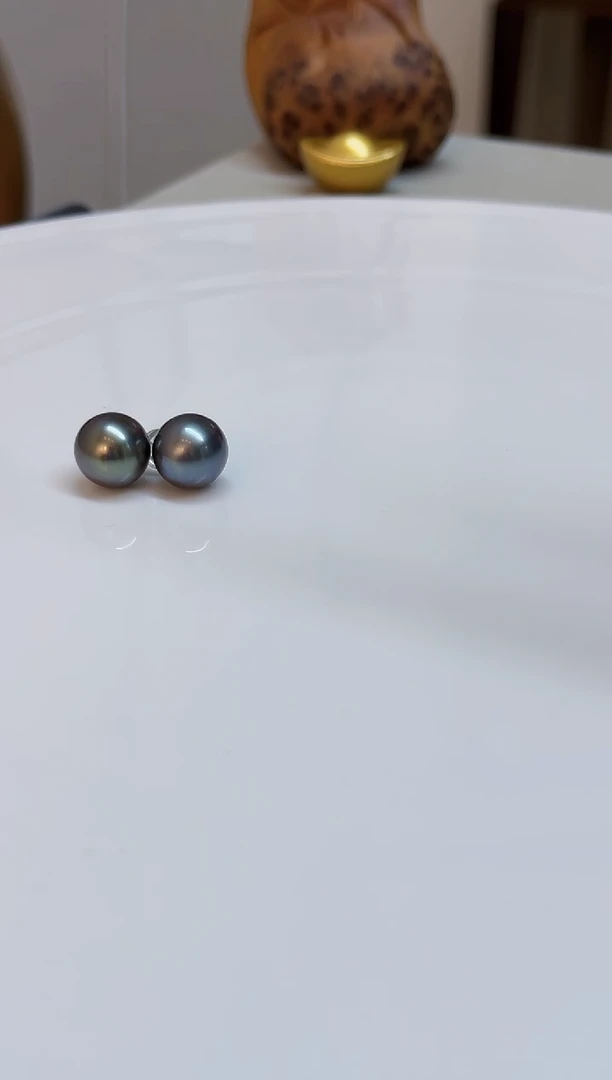 银S925镶嵌耳饰海水珍珠10-11mm