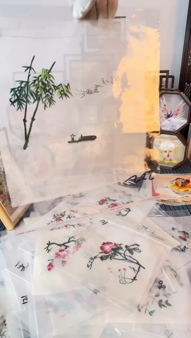 织绣纯手工苏绣双面绣绣布222