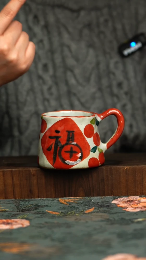 杯釉下彩手工手绘同款陶器