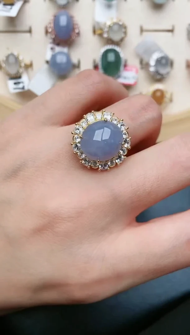 翡翠戒指银S925镶嵌....