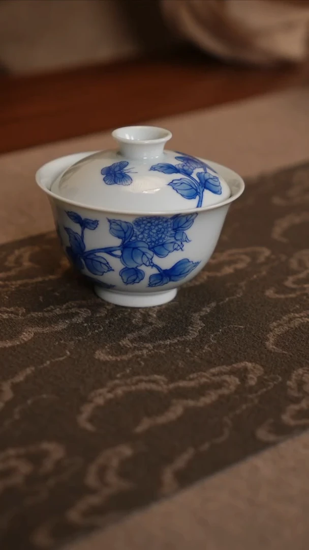 【青遇之境】绣球花盖碗