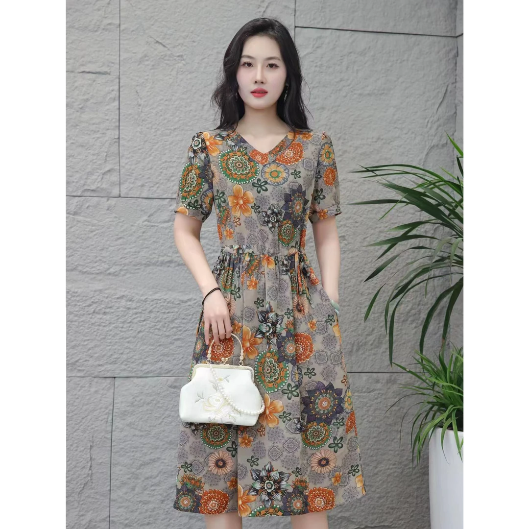 【撤柜断码甩】M802女装连衣裙气质时尚夏季休闲百搭中长款裙子