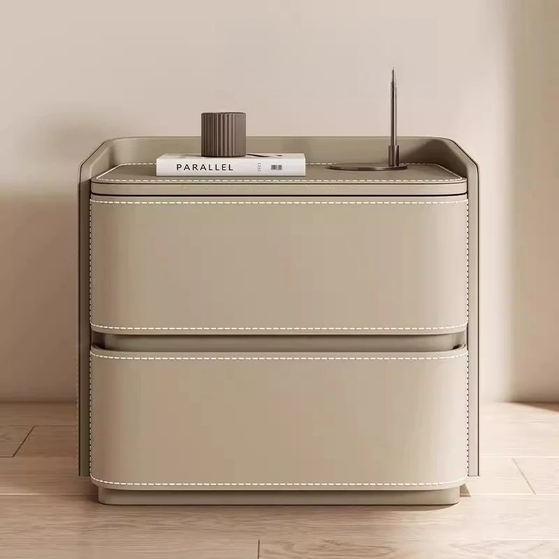 2025新款轻奢高级感简约现代实木床头柜家用卧室床头置物架收纳柜