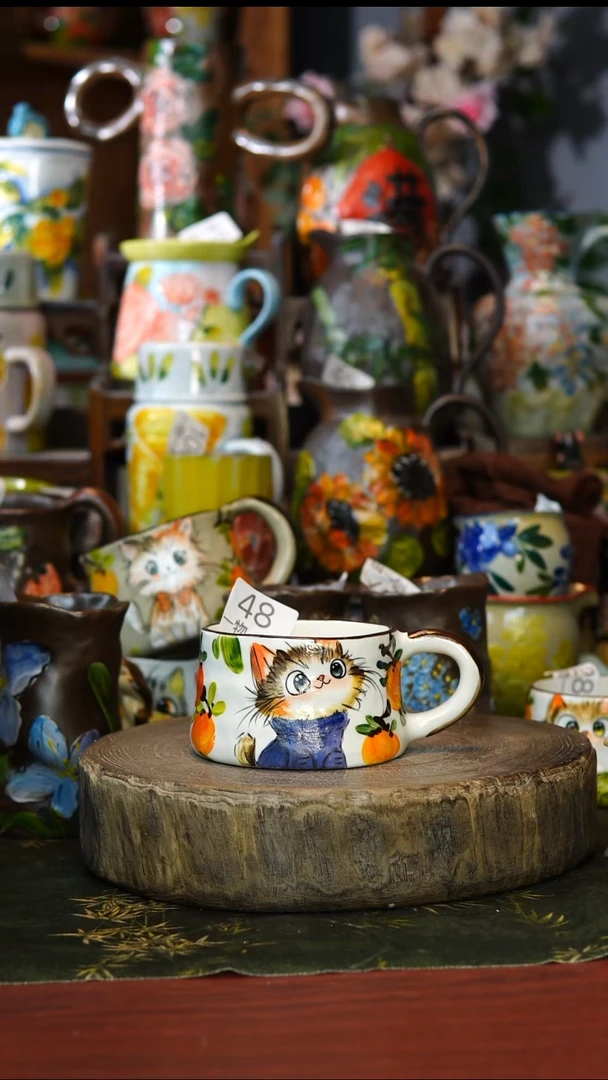 陶瓷48景德镇手工手绘釉下彩