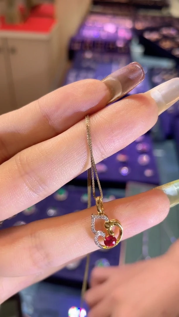 18K金镶嵌吊坠（不含链）红宝石   JZ