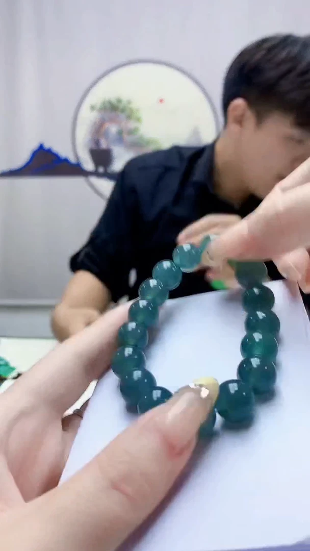 未镶嵌定制翡翠5145DD-毛货手串28
