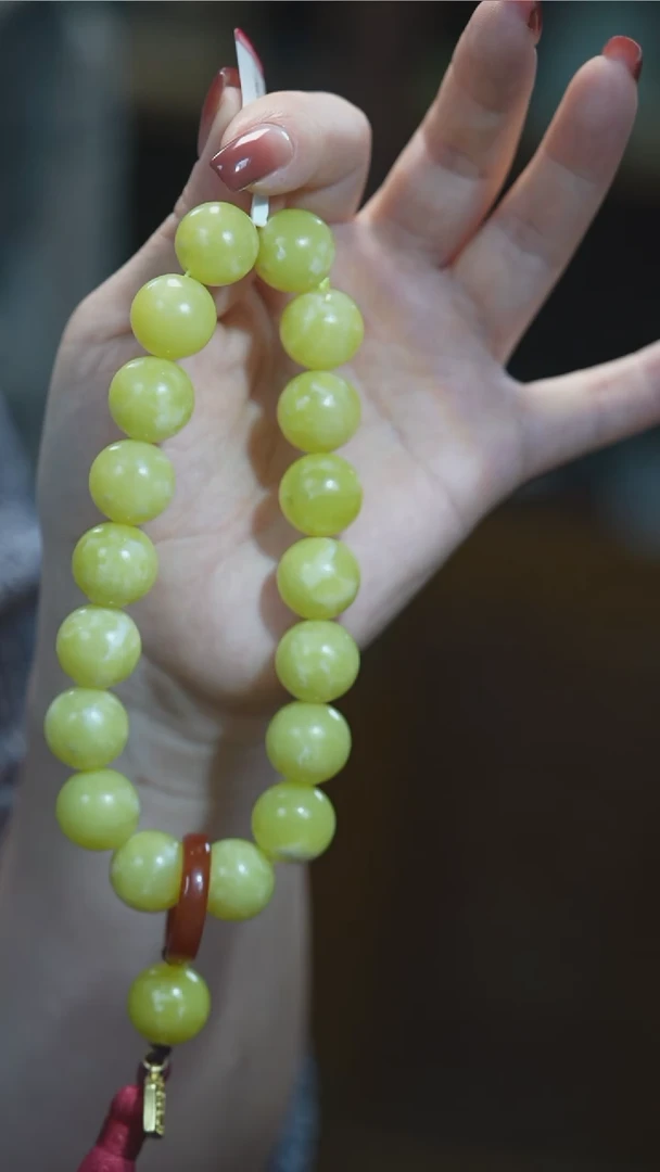 未镶嵌岫玉手持圆珠手持