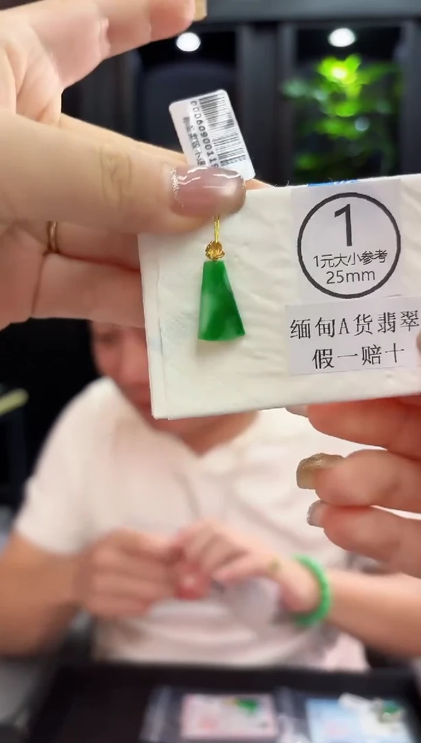 颈饰18K金镶嵌翡翠 缅料A货/支持复检/一件