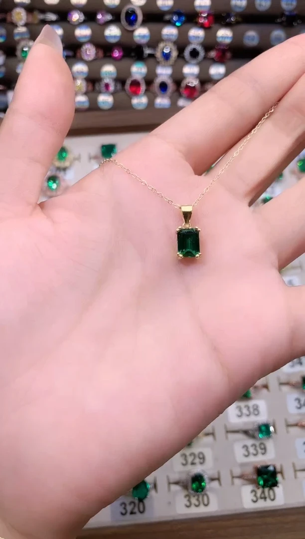 吊坠透辉石银S925镶嵌57金