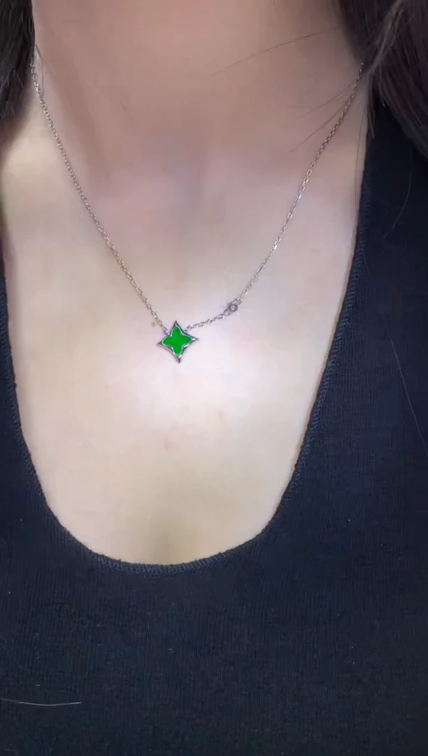 颈饰银S925镶嵌翡翠|不退不换