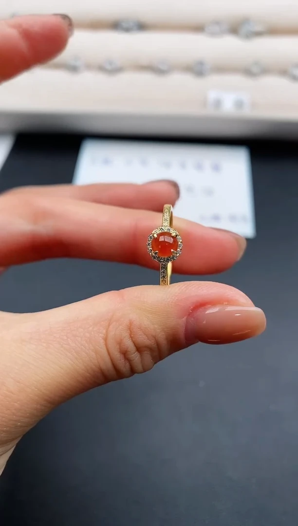 银S925镶嵌戒指翡翠2222222+6