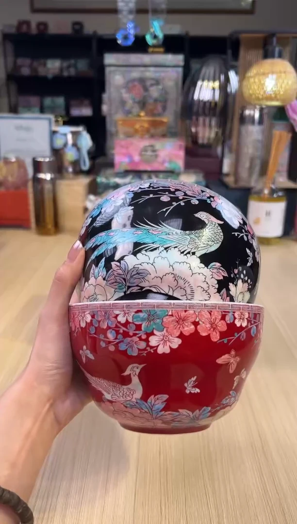75灵羽和鸣面碗套二（红色+黑色）