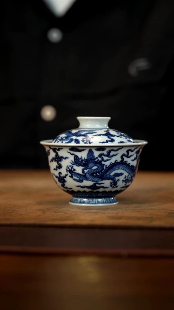 【闪购商品】微微暇泽一堂五龙祥云两才盖碗