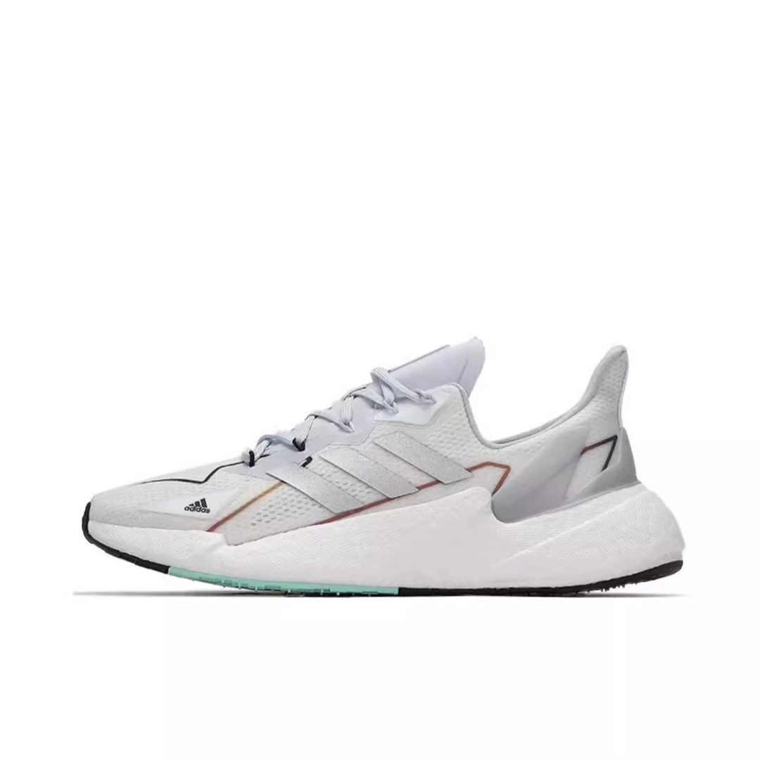 【微瑕】adidas 减震耐磨透气轻便低帮休闲跑步鞋男款白银 FX8453