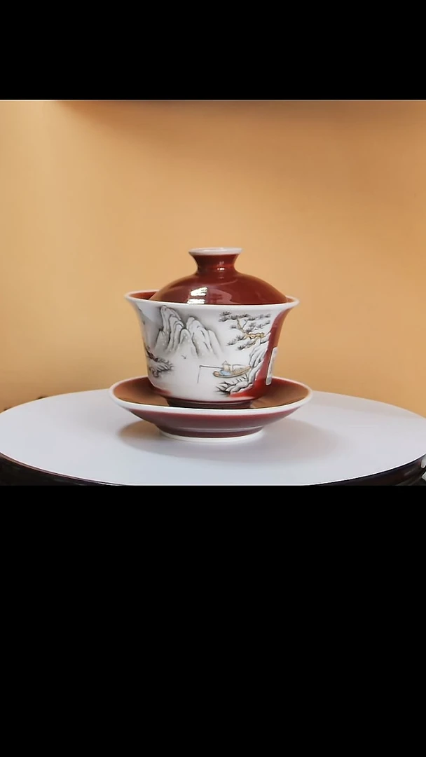 【闪购商品】吾觉堂郎红三才盖碗