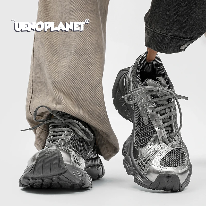 巴黎订书机14代老爹鞋男女小众情侣高级感复古做旧休闲运动鞋厚底