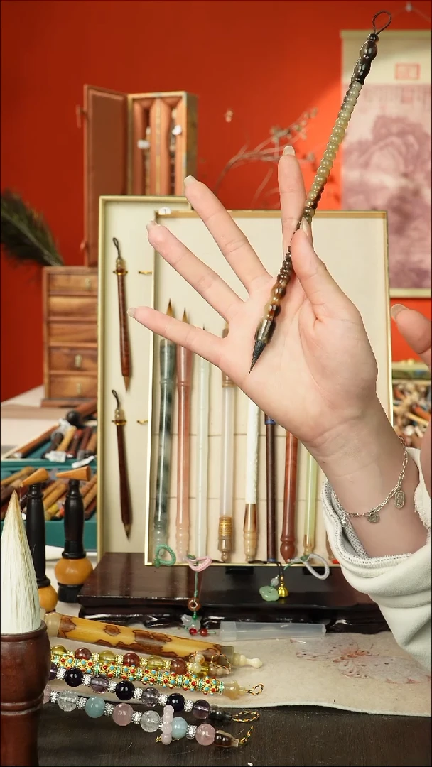 317号闪孤品高货毛笔链接 清水试笔 蘸墨不退