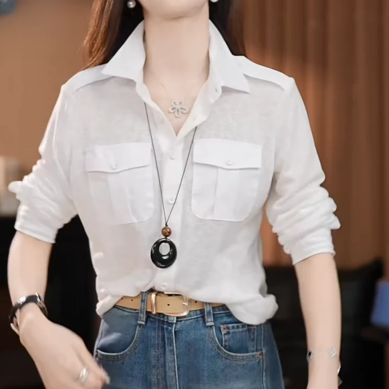 【日落晚墨】2025新款夏季正肩百搭衬衫轻奢时尚休闲T恤LK2505415