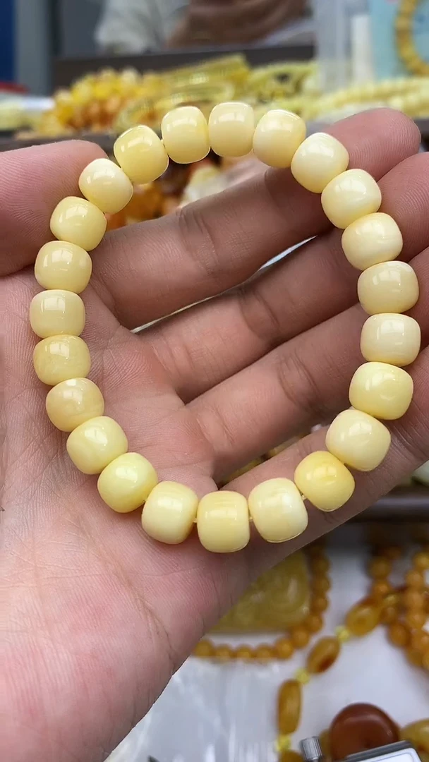 裸石蜜蜡未镶嵌手串卡9