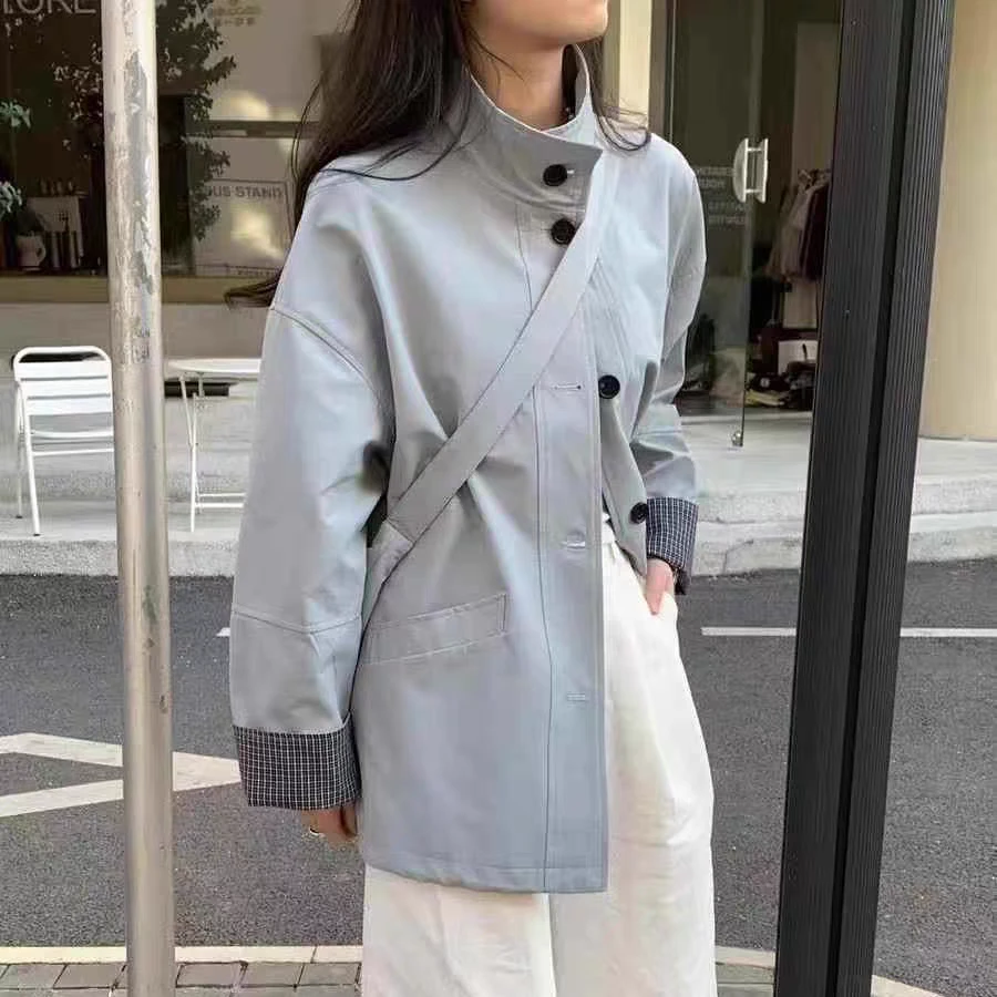 96632澳皮长款休闲外套（衣长75左右）赠送包包