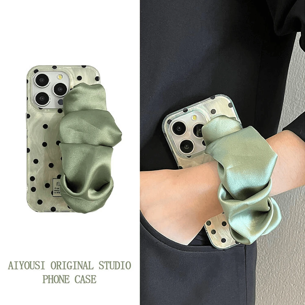 适用适用抹茶绿布腕带苹果15/14/13iPhone16手机壳11华为vivo小米