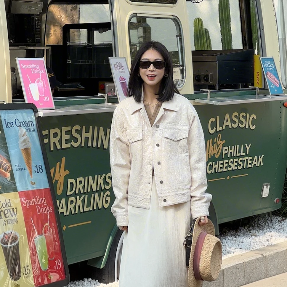 LYXZ x 大小与【甘棠】春季潮流小众个性刺绣星星亮片外套76228