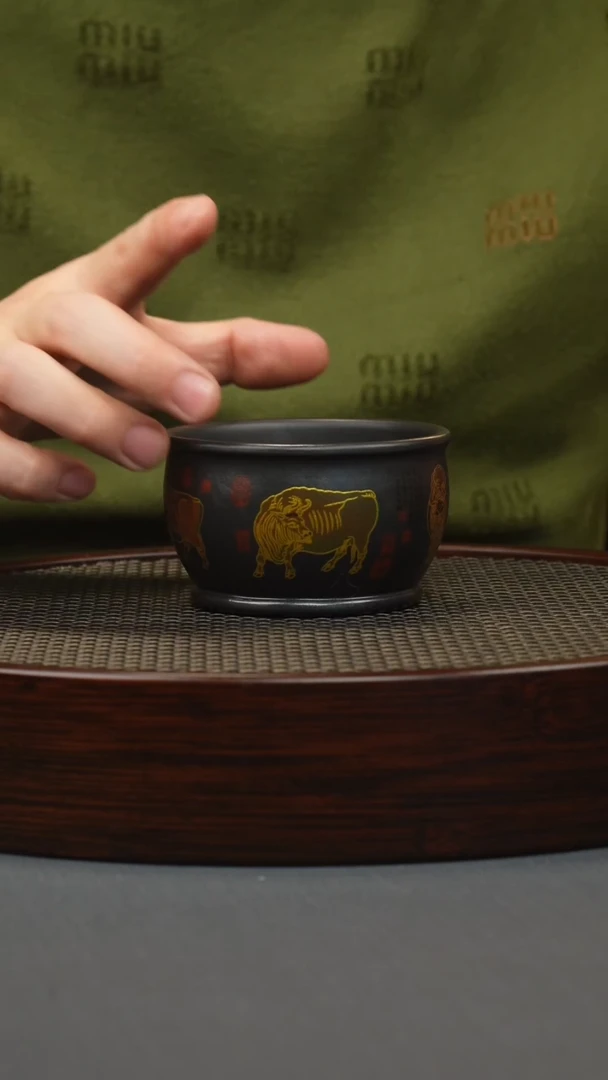 【闪购商品】紫砂茶壶石黄 五牛杯