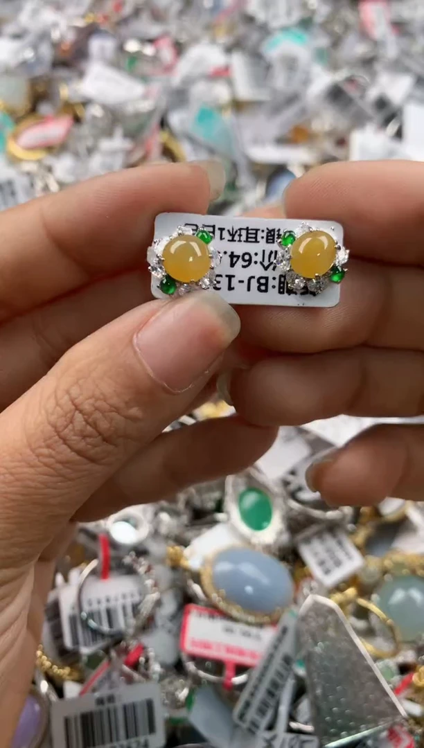 银S925镶嵌戒指翡翠777   10