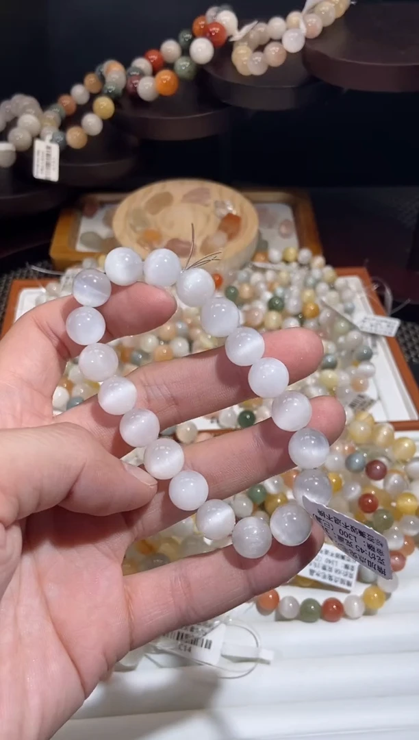 未镶嵌手串水晶4号链接 卡10咪+ 满发婚纱白