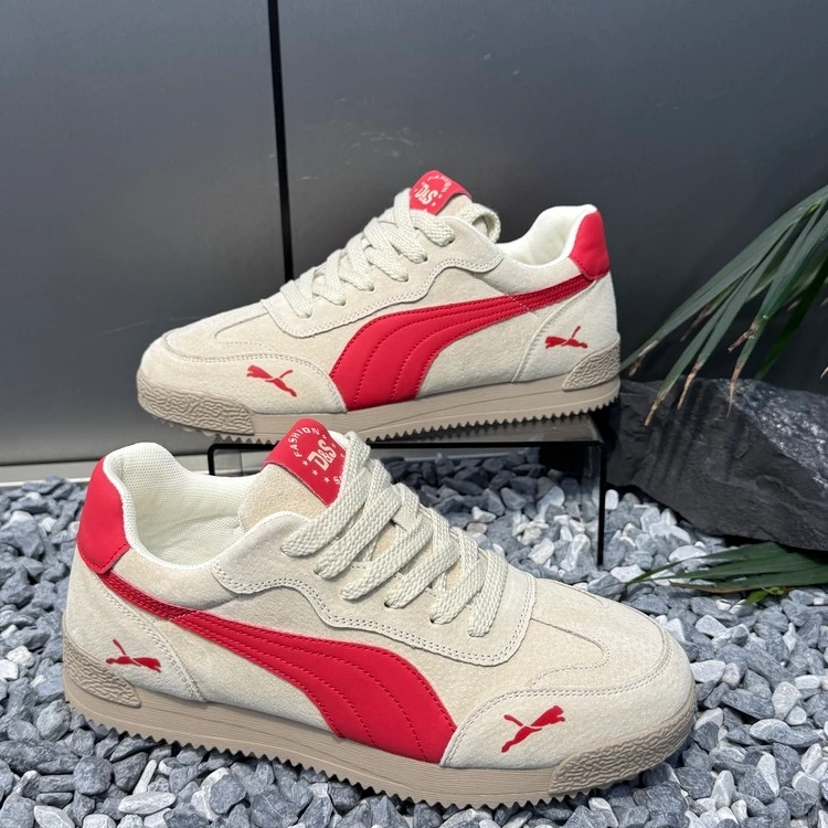 秋冬款男士反毛真皮舒适百搭系带运动休闲软底青年时尚透气阿甘鞋