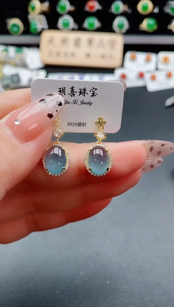 银S925镶嵌戒指翡翠1