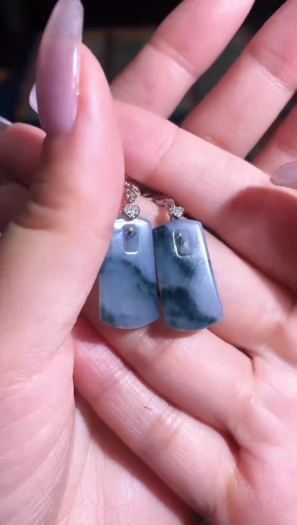 翡翠银S925镶嵌耳饰250510101