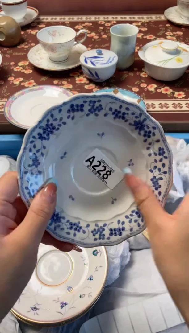 瓷片猫*树瓷器瓷器A228