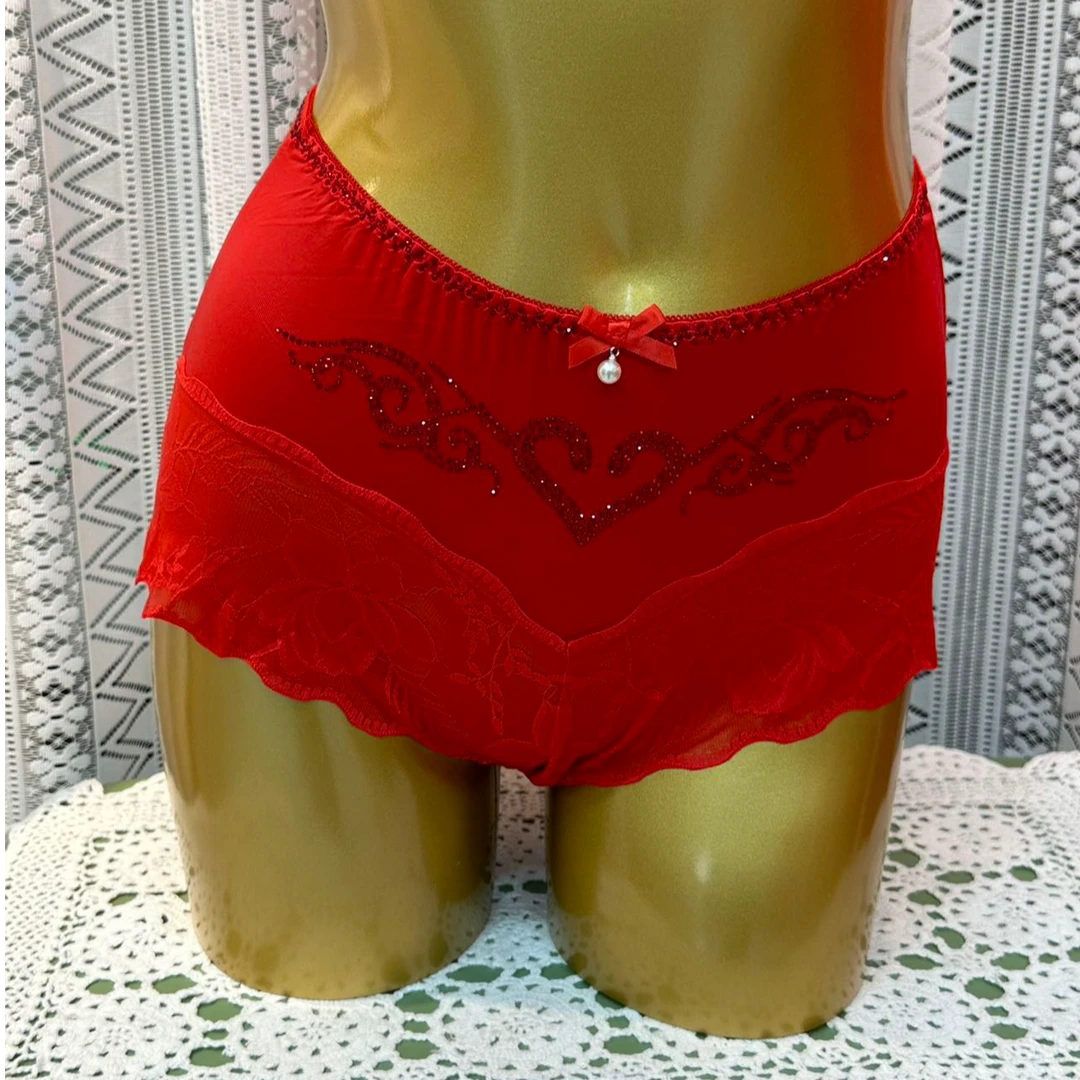 xarifa烫钻性感舒适女士高腰内裤3716