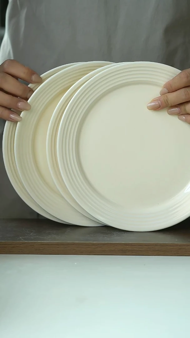 微瑕甜白釉早餐盘20cm四只装@4-2@