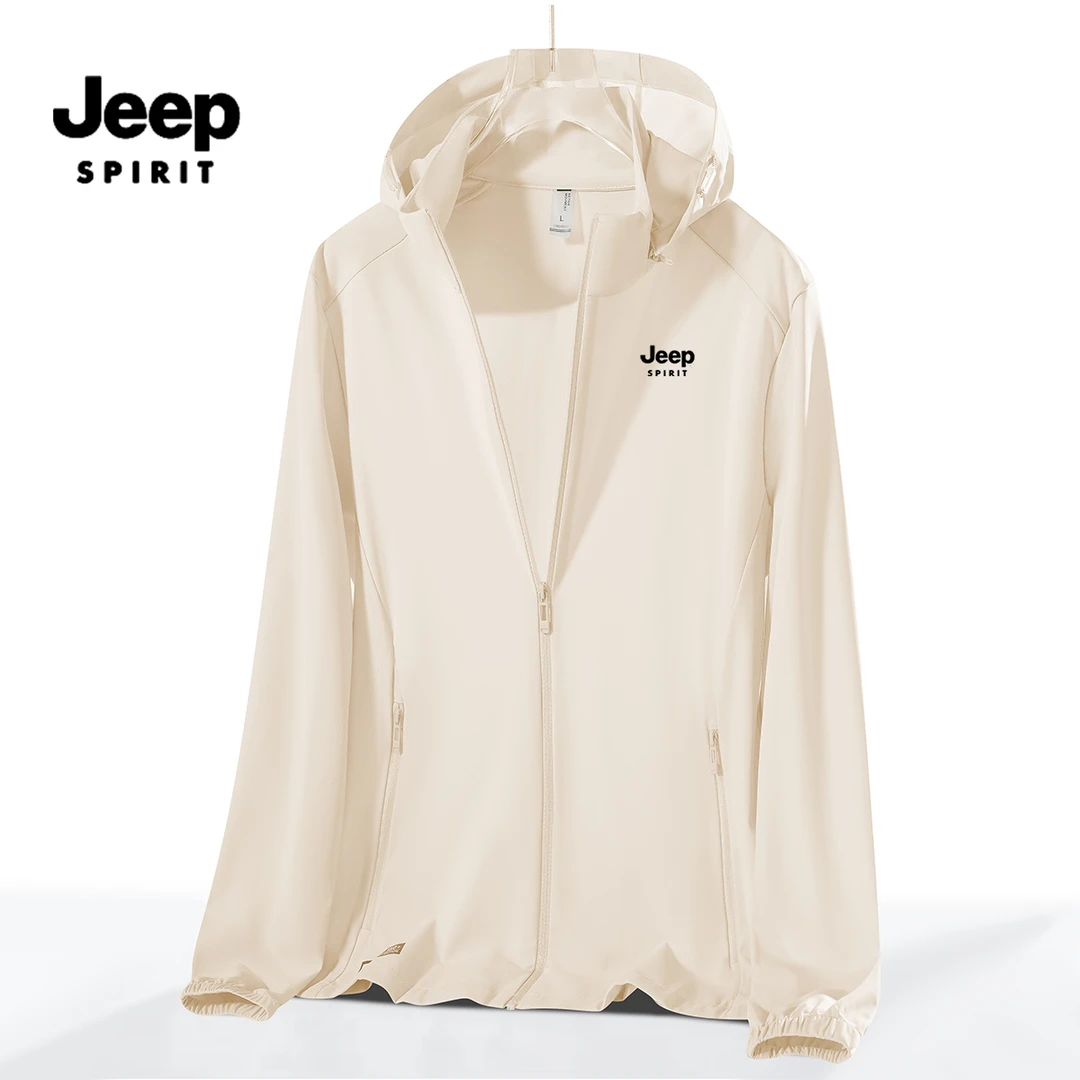 JEEPSPIRIT吉普夏季冰钛原纱防晒外套户外透气防晒衣男士钓鱼服